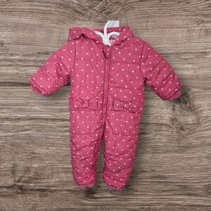 ⭐️The Children's Place Pink and White Snowsuit One Piece  12- 18 Months